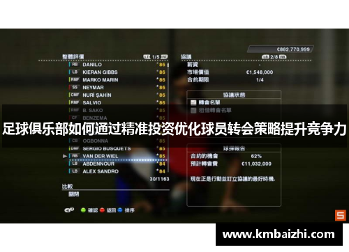足球俱乐部如何通过精准投资优化球员转会策略提升竞争力